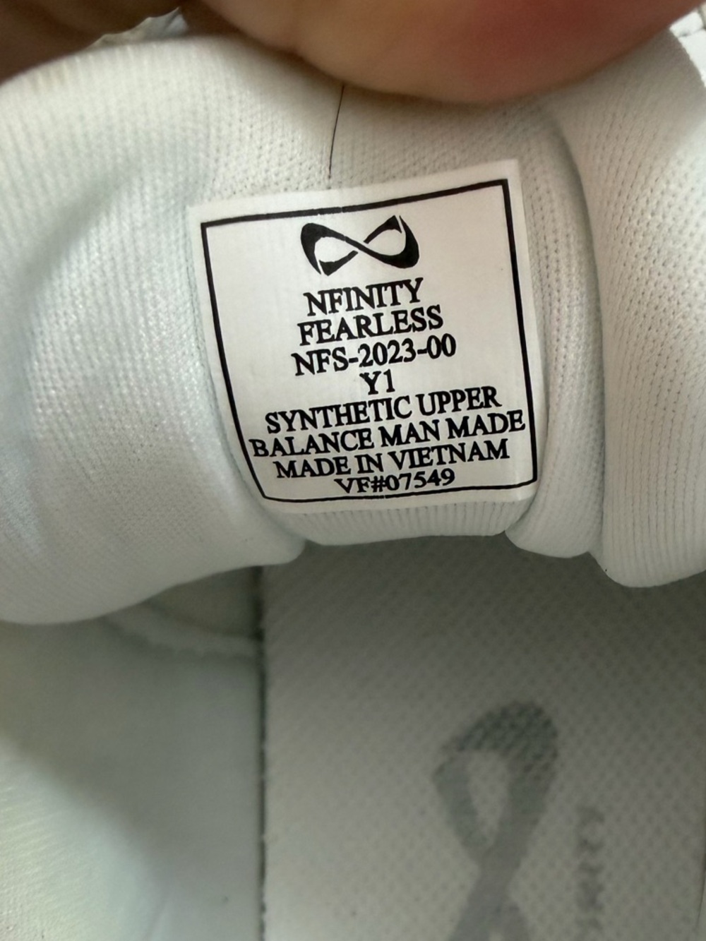 Nfinity Fearless Cheer Shoes White Youth Athletic Sneakers - Picture 6 of 6